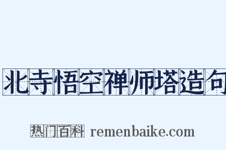 北寺悟空禅师塔造句是什么意思的图片